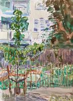 Wendelien Schönfeld - Gouache, 14 -- Pluktuin Wittenburg, gouache 2025, 24x18 cm></a></td> <td width=