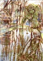 Wendelien Schönfeld - Gouache, Vijver2015102007></a></td> <td width=